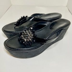Coach Norice signature wedge sandal with embellishment on top